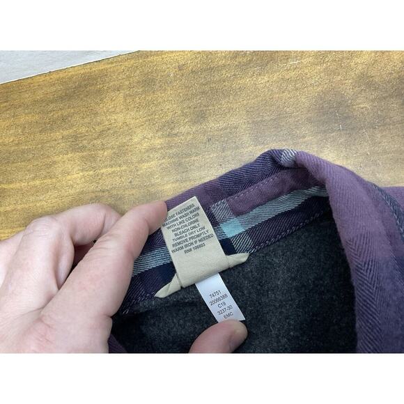 Duluth Trading Co Free Swingin Lined Purple Flannel Shacket Women's Size Medium - Picture 8 of 13